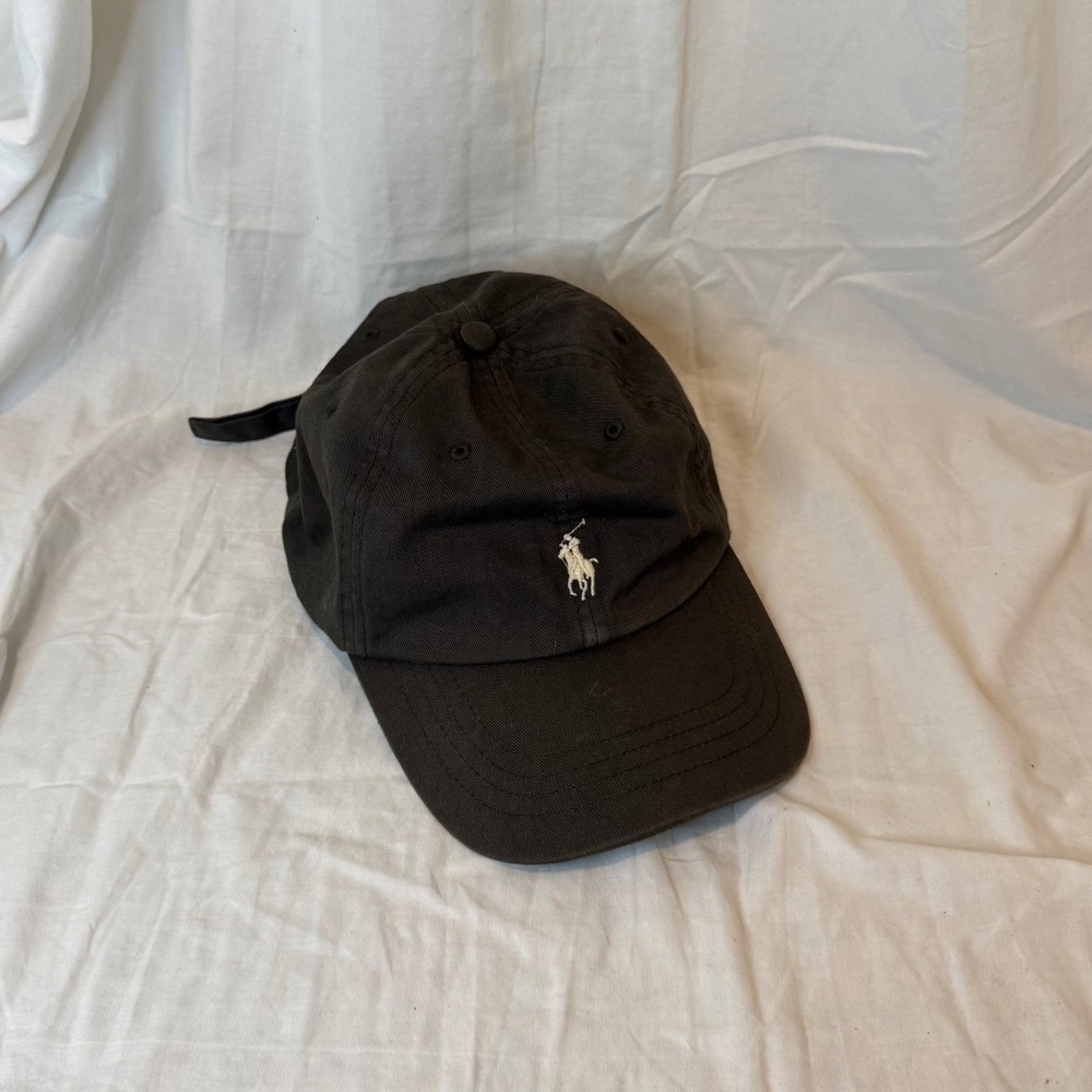 Polo Ralph Lauren Charcoal Gray Polo Pony Adjustable Baseball Cap Hat OS NWOT